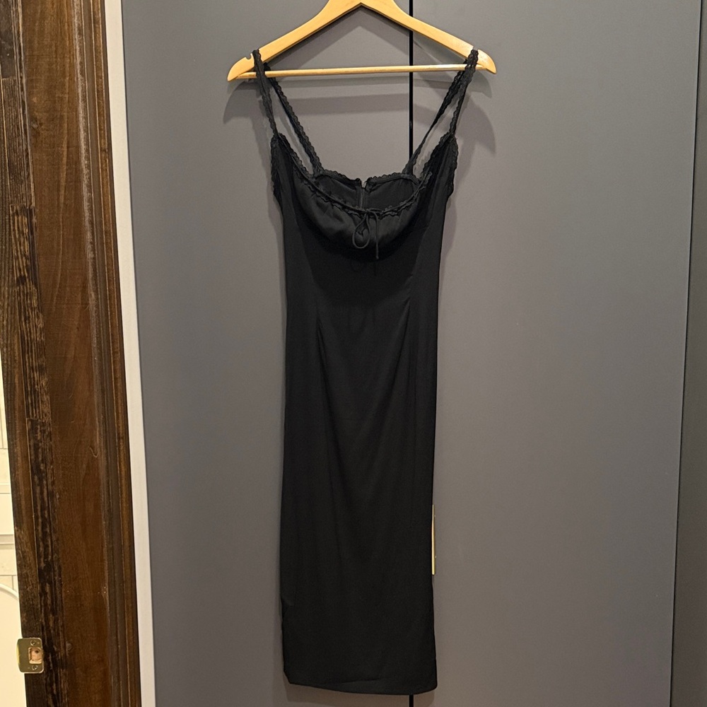 Black Lace-Trim Dress